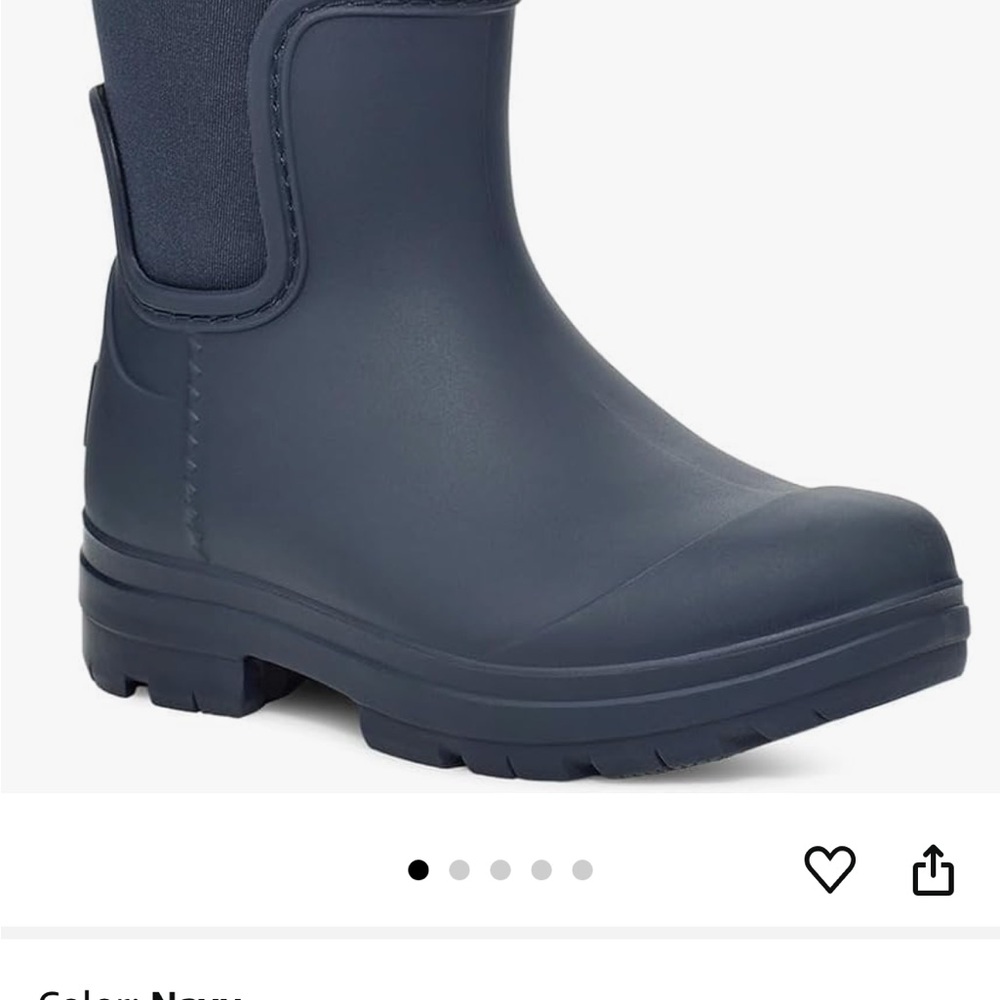 SOLD ~ Big Kids UGG Black and Silver Rain Boots sz 4